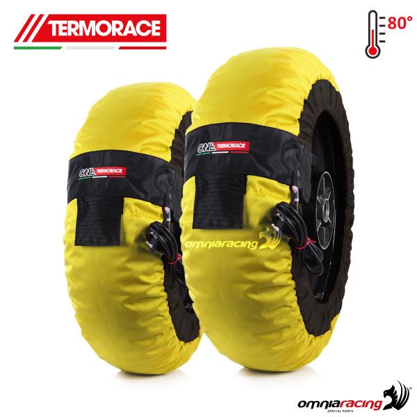 Coppia termocoperte moto radiali Termorace One gialle 100-100