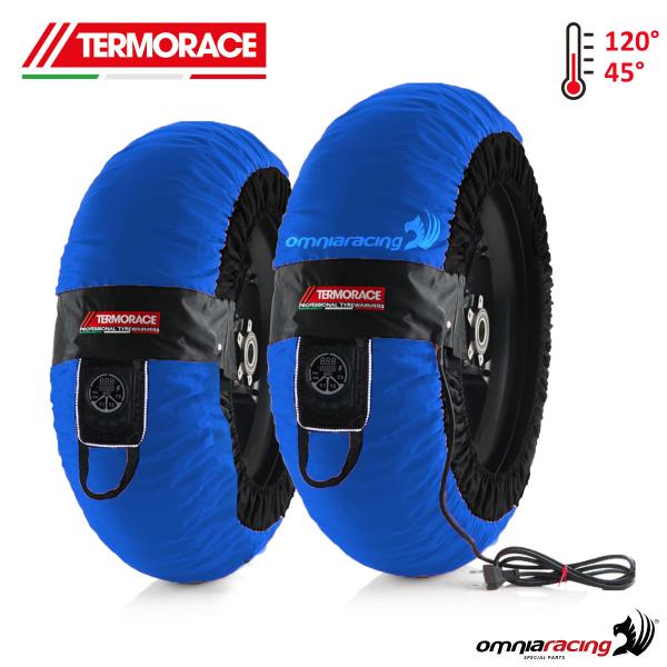 Coppia termocoperte moto radiali Termorace Tech blu 110-140