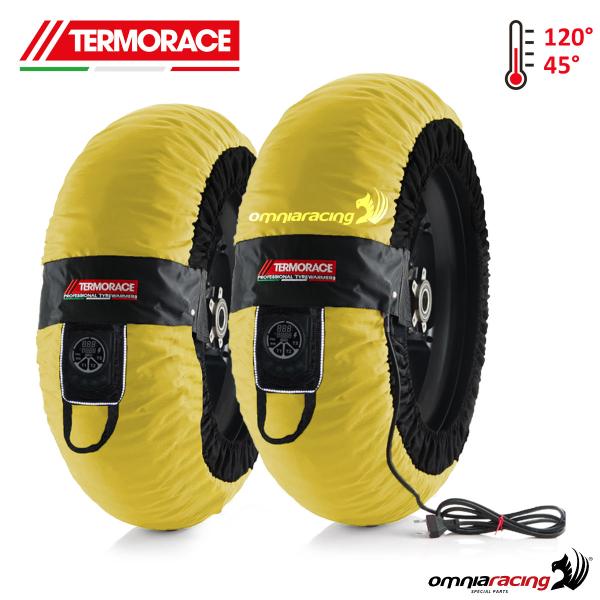 Coppia termocoperte moto radiali Termorace Tech gialle 110-140