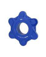 AEM sprocket flange in Custom blue aluminum and red cush drive