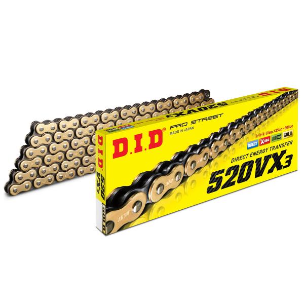 DID chain size 520 VX3 gold/black 120 link Aprilia Tuareg 660 2021-2024