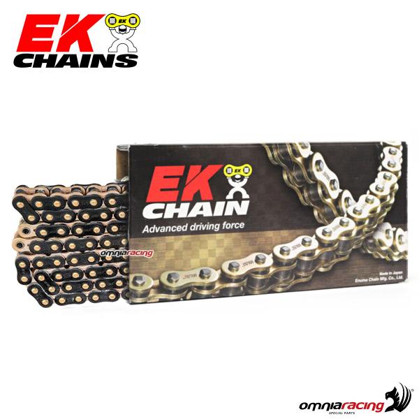 Chain EK size 520, 120 side links for bike medium/high cc with QX-ring black and gold
