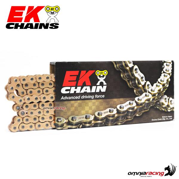 Chain EK size 530, 120 side links for street bike with O-ring gold color