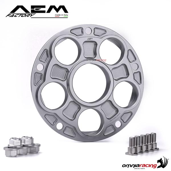 AEM rear sprocket flange five holes cinque fori slate gray color