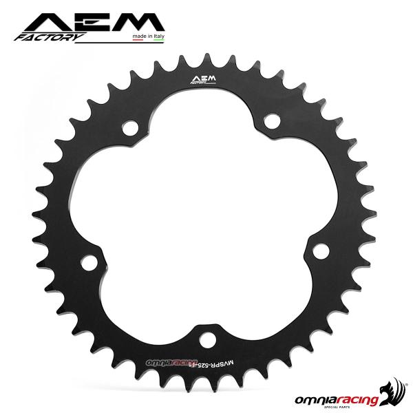AEM rear sprocket 5 holes black anodized size 525 and Z43 teeth for MV Agusta