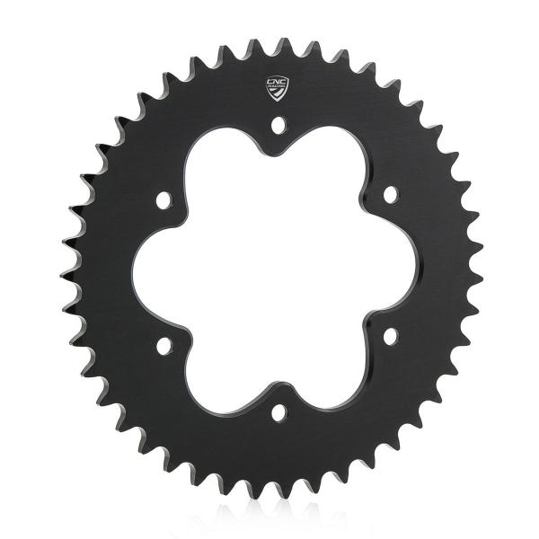 CNC Racing black ergal modular rear sprocket Z45 size 520 6 holes Ducati Panigale V2 2020-2024