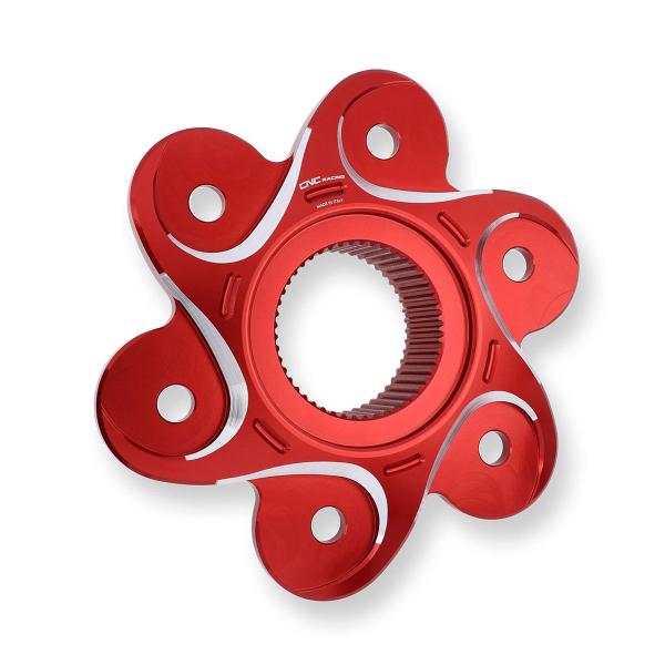 CNC Racing red/silver rear sprocket holder flange Ducati XDiavel 1262 2016-2024