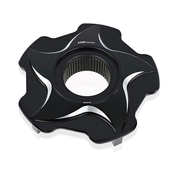 Flangia portacorona nera/argento CNC Racing Mv Agusta F4 1000 2010-2019
