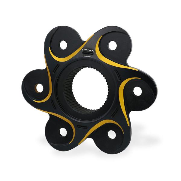 CNC Racing black/gold rear sprocket holder flange Ducati Panigale V4 2018-2024
