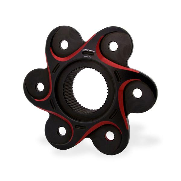Flangia portacorona nera/rossa CNC Racing Ducati Panigale V4 2018-2024