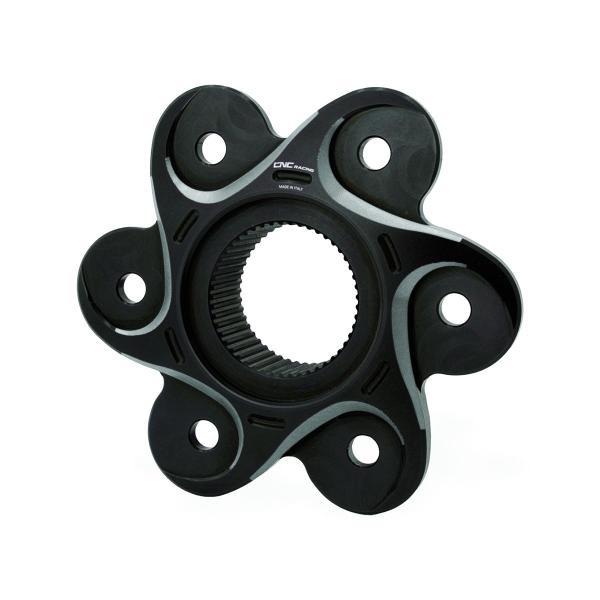 CNC Racing black/silver rear sprocket holder flange Ducati Panigale V4 2018-2024