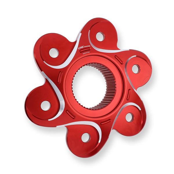CNC Racing red/silver rear sprocket holder flange Ducati Panigale V4 2018-2024