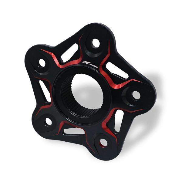 CNC Racing 5 holes black/red rear sprocket holder flange Mv Agusta Dragster 800RR 2018-2024