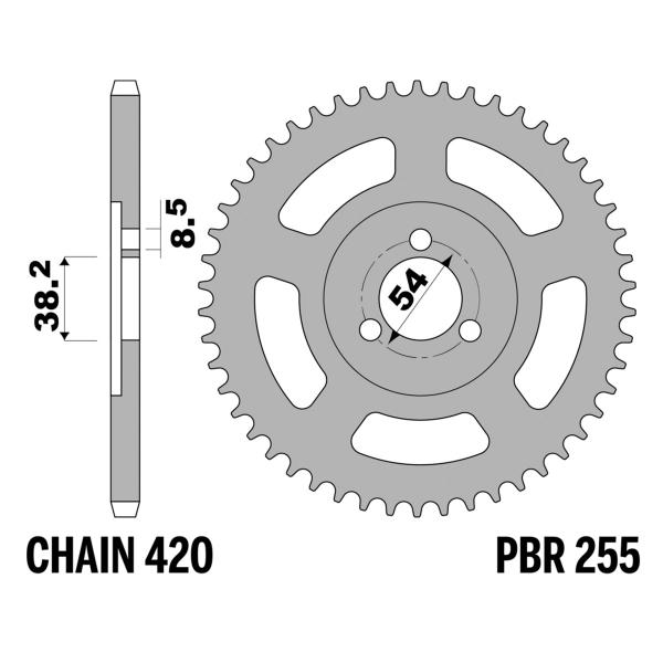 Corona PBR Z24 denti passo 420 in Ferro Honda Z Monkey 50
