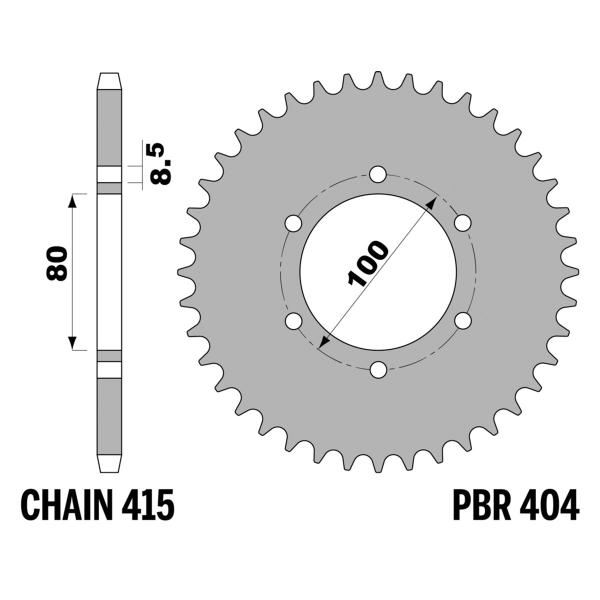 PBR Iron rear sprocket Z48 teeth 415 size Rieju DRAC50 1996-1997