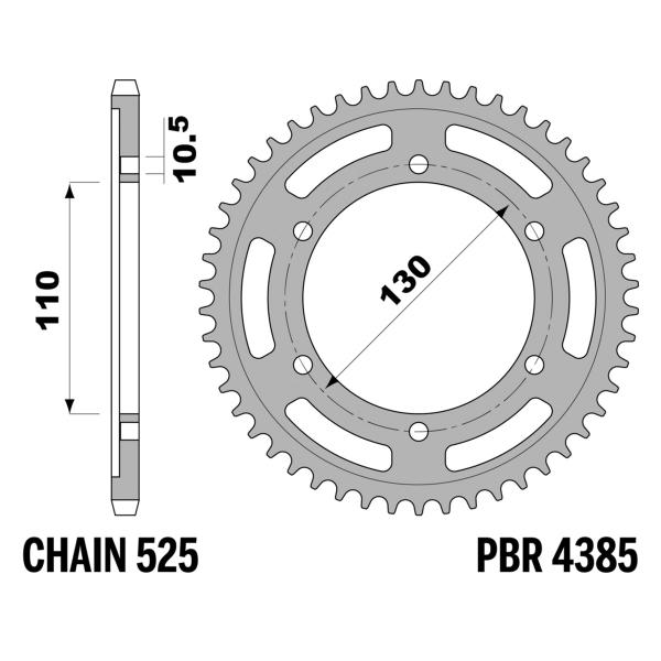 Corona PBR Z42 denti passo 525 in Acciaio Suzuki GSXR600M 2020-2021