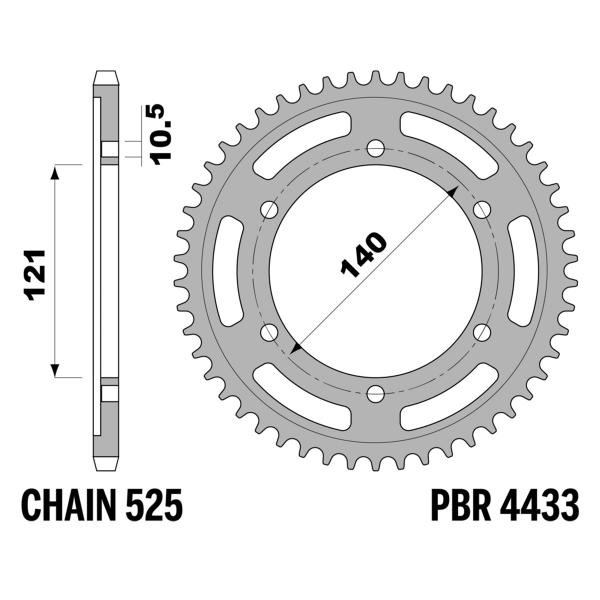 Corona PBR Z40 denti passo 525 in Acciaio Moto Morini Granpasso 1200 2009-2010