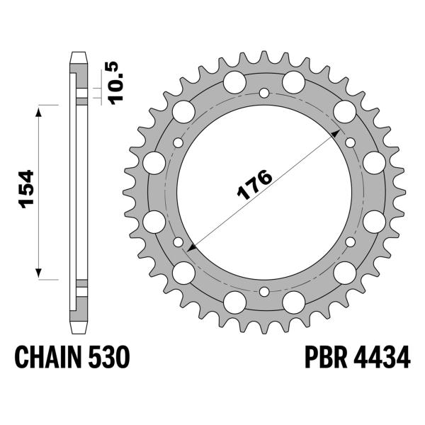 Corona PBR Z43 denti passo 530 in Acciaio Honda CrossRunner 800 2011-2014
