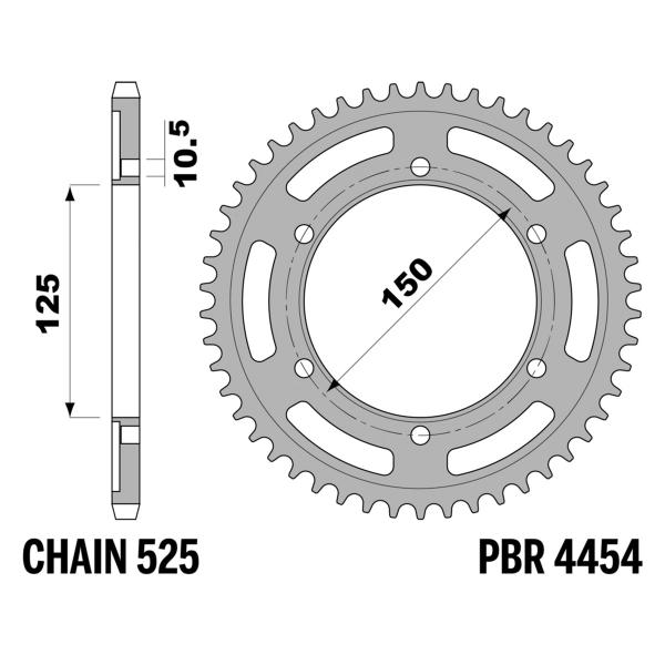 Corona PBR Z42 denti passo 525 in Acciaio KTM Adventure 1050 2015-2016