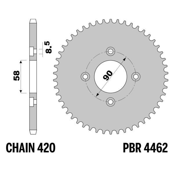 Corona PBR Z34 denti passo 420 in Ferro Honda 110i Wave 110 2012-2014