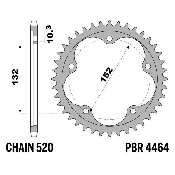 Corona PBR Z40 denti passo 520 in Ergal Duro Mv Agusta F4 1000 2004-2006