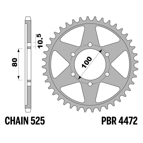 PBR Ergal rear sprocket Z37 teeth 525 size for wheels Marvic