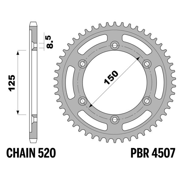Corona PBR Z40 denti passo 520 in Acciaio Husqvarna Supermoto 701 2016-2019