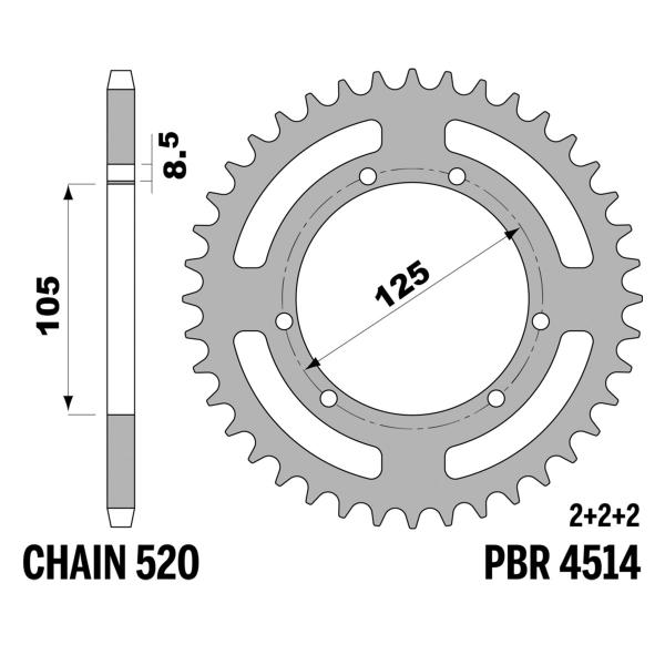 PBR Ergal rear sprocket Z41 teeth 520 size GasGas Pampera 125 1997