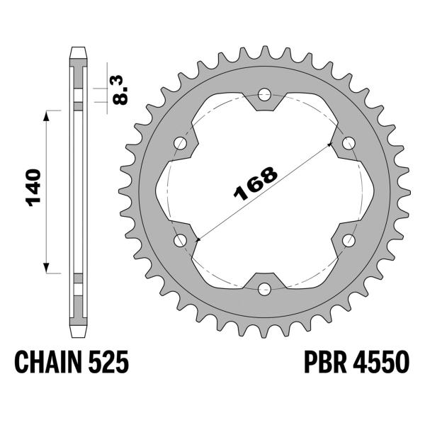 Corona PBR Z41 denti passo 525 in Acciaio BMW F800R 2009-2015