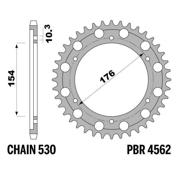 PBR Steel rear sprocket Z46 teeth 530 size Honda CB1000R/ABS 2008-2017