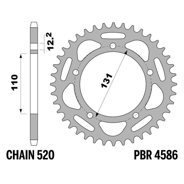 Corona PBR Z40 denti passo 520 in Ergal Duro BMW S1000R 2017-2023