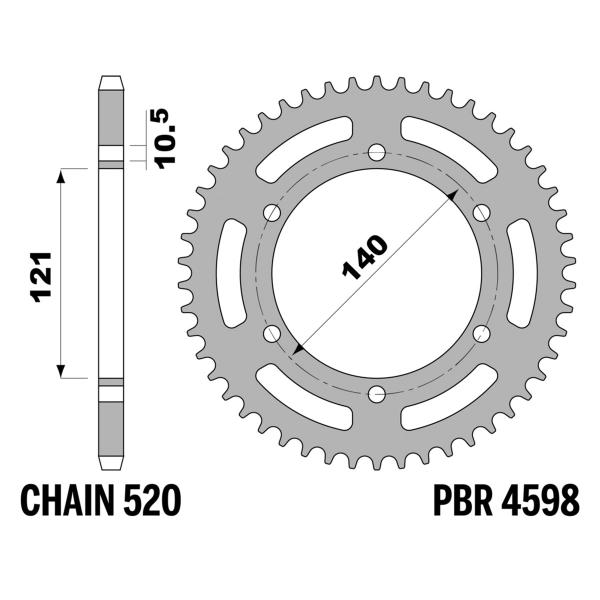Corona PBR Z40 denti passo 520 in Acciaio Cagiva Raptor-V Raptor 1000 2000-2006