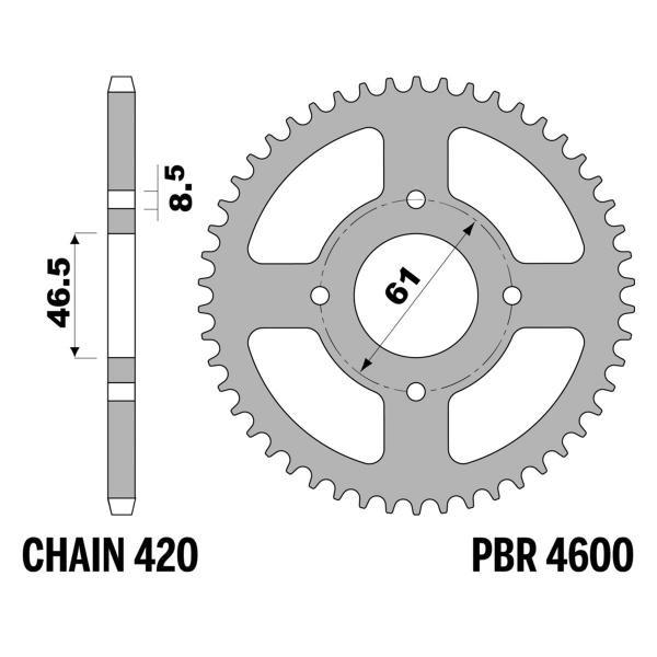 Corona PBR Z37 denti passo 420 in Ferro Pitsterpro LXR 155R Fourteen 150 2009-2010