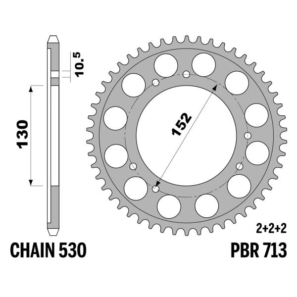 Corona PBR Z46 denti passo 530 in Acciaio Cagiva Elefant IE 900 1991