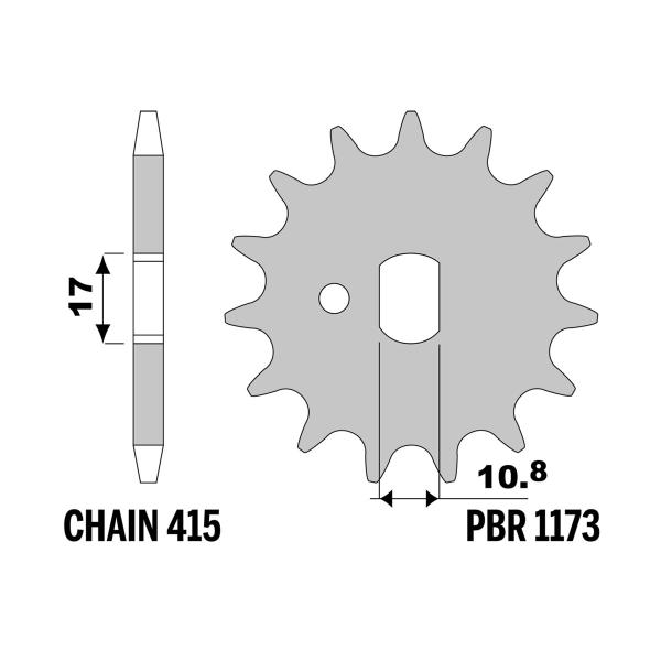 PBR front sprocket Z13 teeth 415 size Moto Morini Corsarino 50