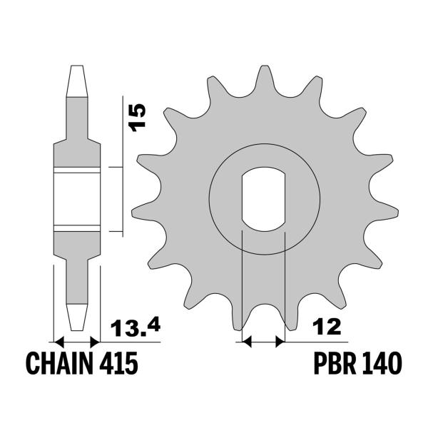 Pignone PBR Z10 denti passo 415 Malaguti Fifty RV 50 1983-1983