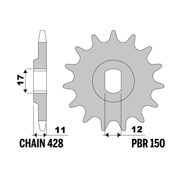Pignone PBR Z11 denti passo 428 Fantic Motor Trial 125 1983-1983