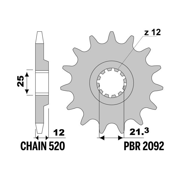 Pignone PBR Z13 denti passo 520 VOR EN450E 2002