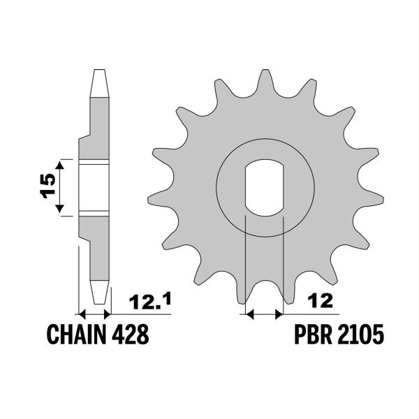 PBR front sprocket Z9 teeth 428 size Beta REV-R6V 50 2002