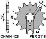 Pignone PBR passo 428 cod. 2118 12 denti per Suzuki RME50 2009>2012