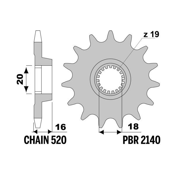 PBR front sprocket Z10 teeth 520 size Montesa 4TR 250 2005-2018