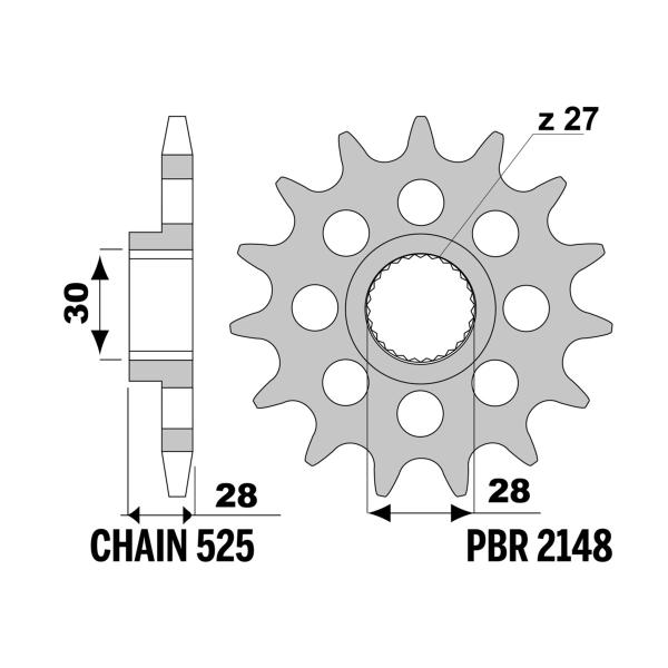 PBR front sprocket Z18 teeth 525 size Aprilia Mana GT850 ABS 2011-2013