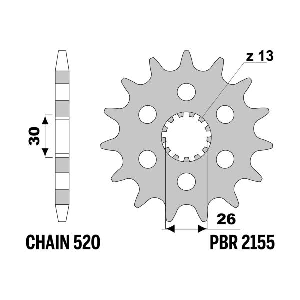 PBR front sprocket Z17 teeth 520 size Triumph America 865 2015-2017