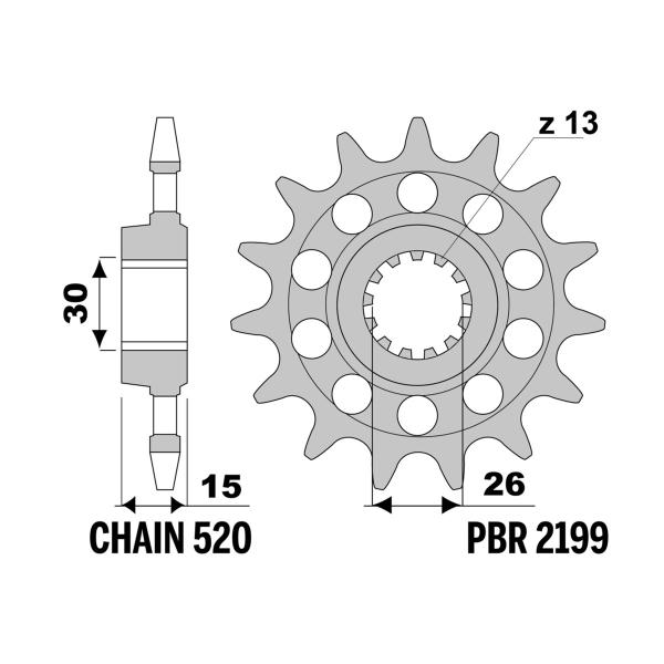 PBR front sprocket Z17 teeth 520 size BMW S1000XR 2015-2019