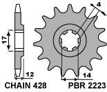 Front sprocket PBR size 428, 13 teeth for Aprilia RS4 4T 125 2011>2014