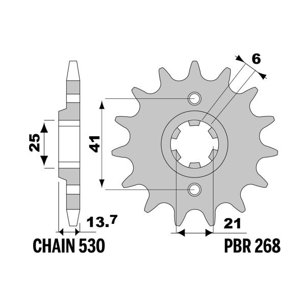 PBR front sprocket Z15 teeth 530 size Honda VF500F 1985-1987