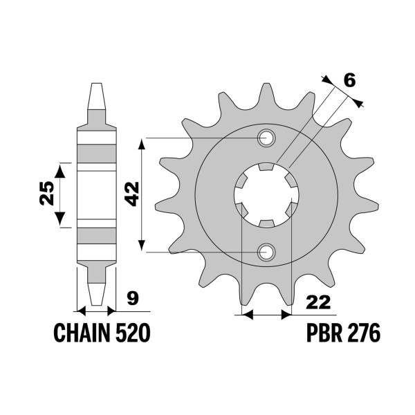 PBR front sprocket Z17 teeth 520 size Honda CB400N 1981-1982