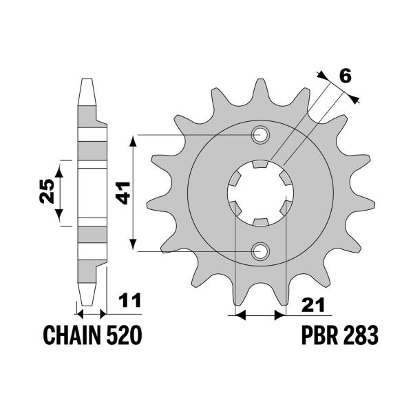 PBR front sprocket Z14 teeth 520 size Honda NSR250 1986-1986