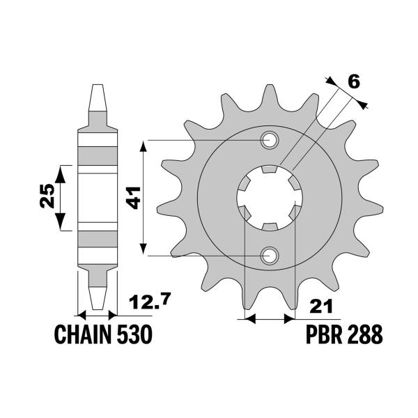 Pignone PBR Z15 denti passo 530 Honda CB550K 1979-1979