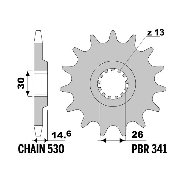 PBR front sprocket Z18 teeth 530 size Honda CBX1000 1981-1982